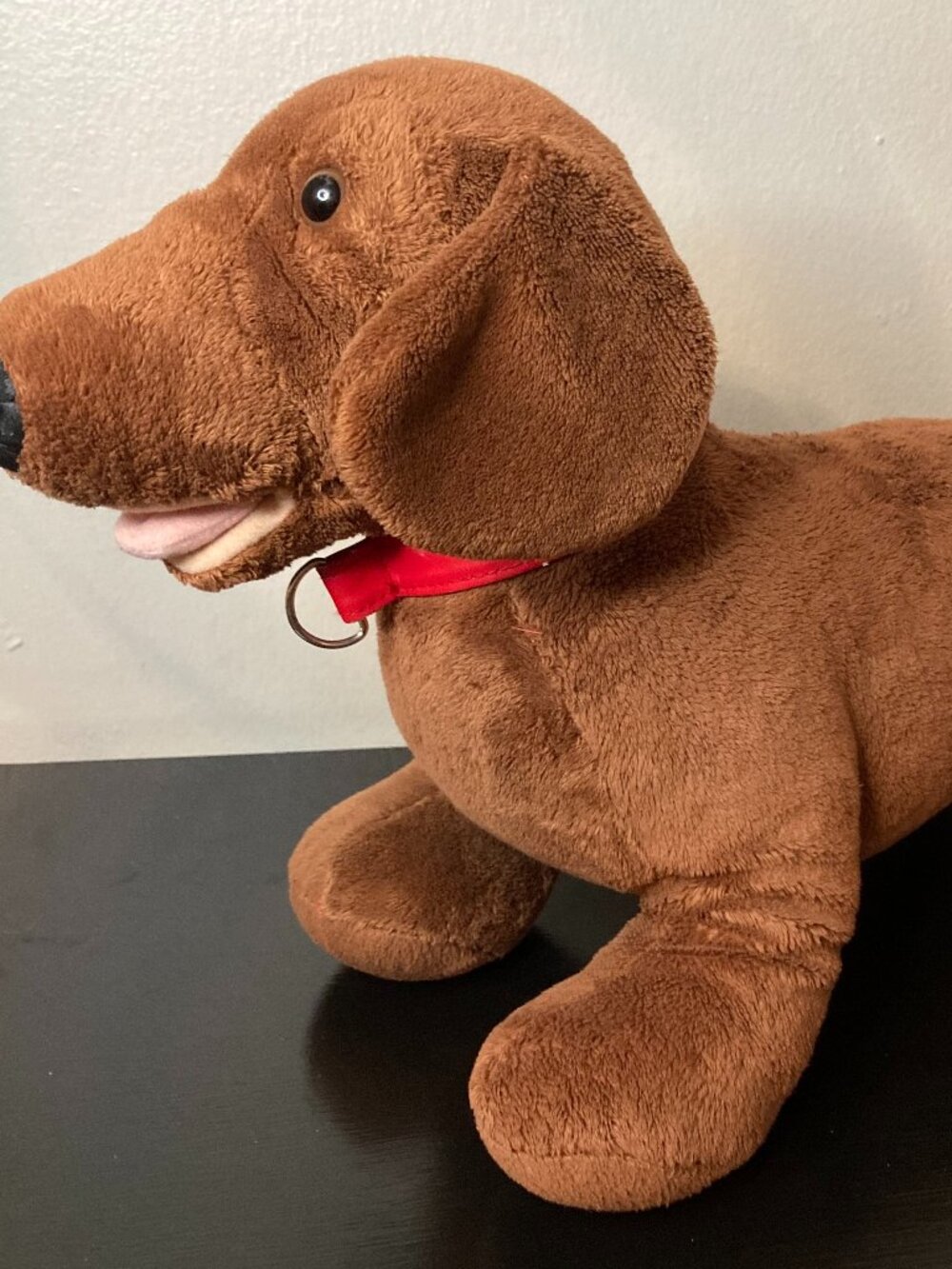 Build-A-Bear Workshop 2011 Brown Dachshund Red Collar Plush Toy Dog - 18" Long